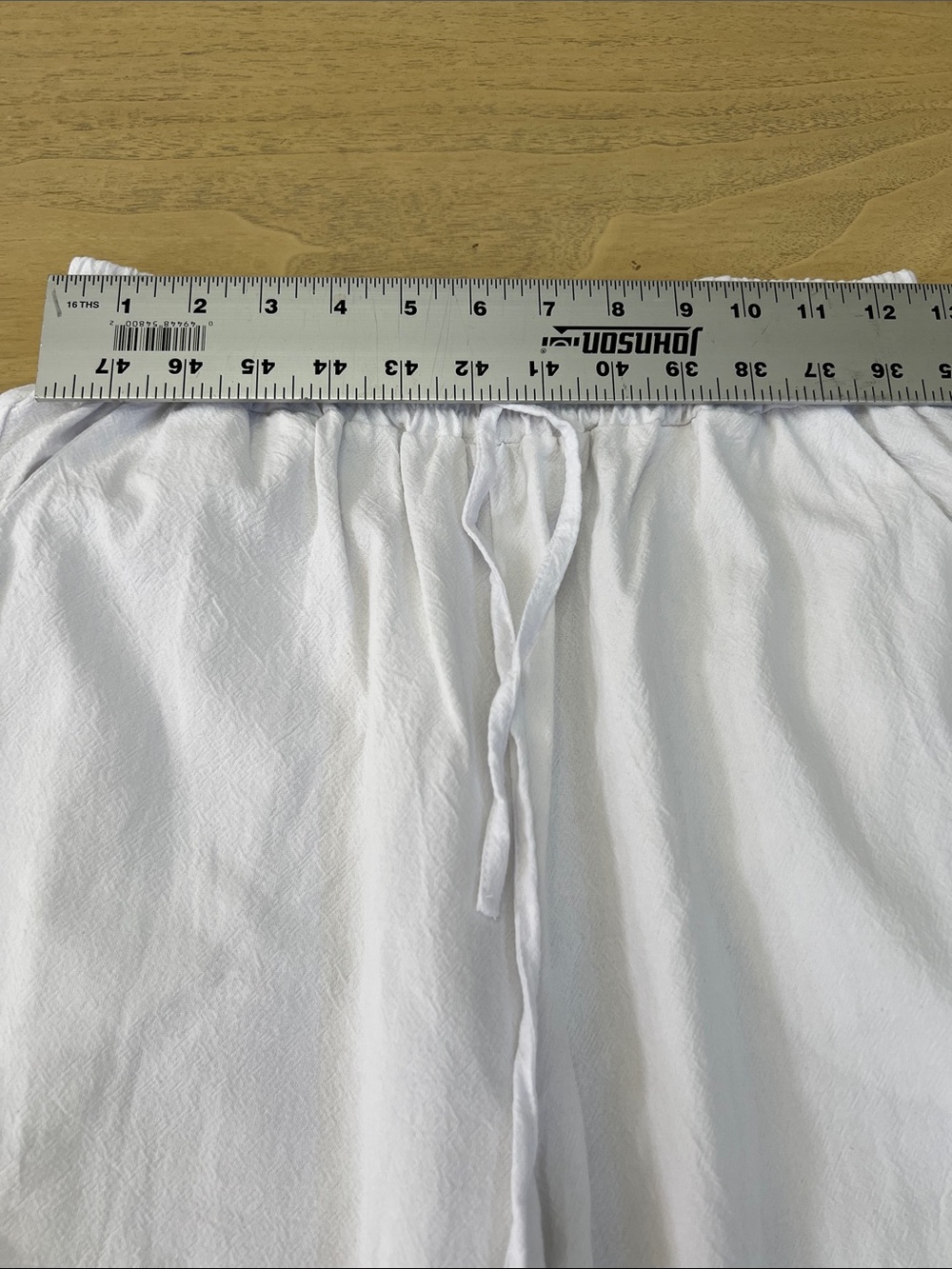 Women White Wide-Leg Drawstring Pants - Picture 6 of 12